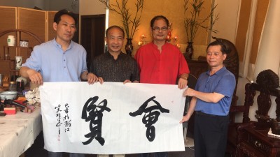 靳新国,李月,陈振华,吴端荣书画现场展示