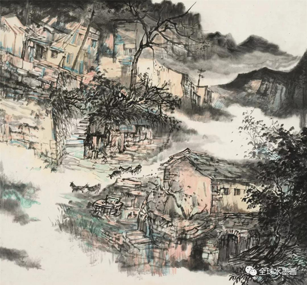 李砥山水画作品欣赏