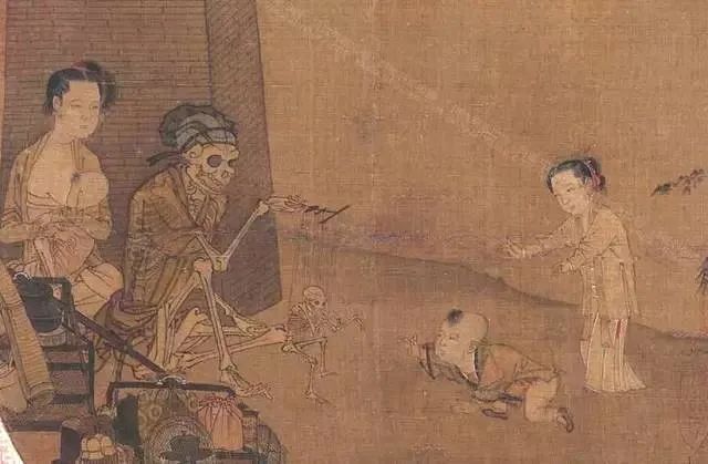 宋代李嵩（1166-1243），《骷髅幻戏图》 。