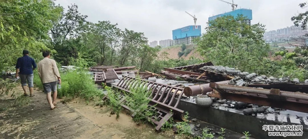 暴雨下的荥阳洞林寺受灾实况，千年古刹灾后修建迫在眉睫