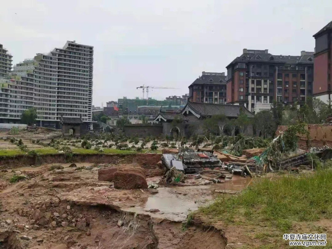 暴雨下的荥阳洞林寺受灾实况，千年古刹灾后修建迫在眉睫