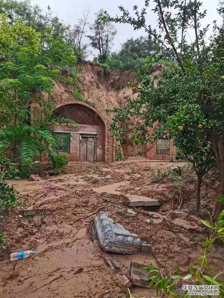 暴雨下的荥阳洞林寺受灾实况，千年古刹灾后修建迫在眉睫