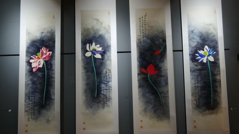 视频：荷风逸趣——林清泉荷花作品展在京展出