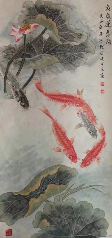 黄河鲤公赵方生画鱼