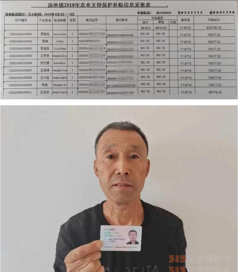 黑龙江泰来县汤池镇长达20年套取国家种粮补贴近千万元