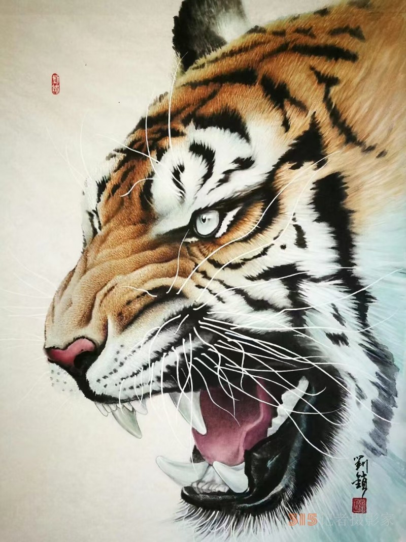 刘锁画虎