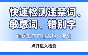检测违禁词、敏感词、错别字