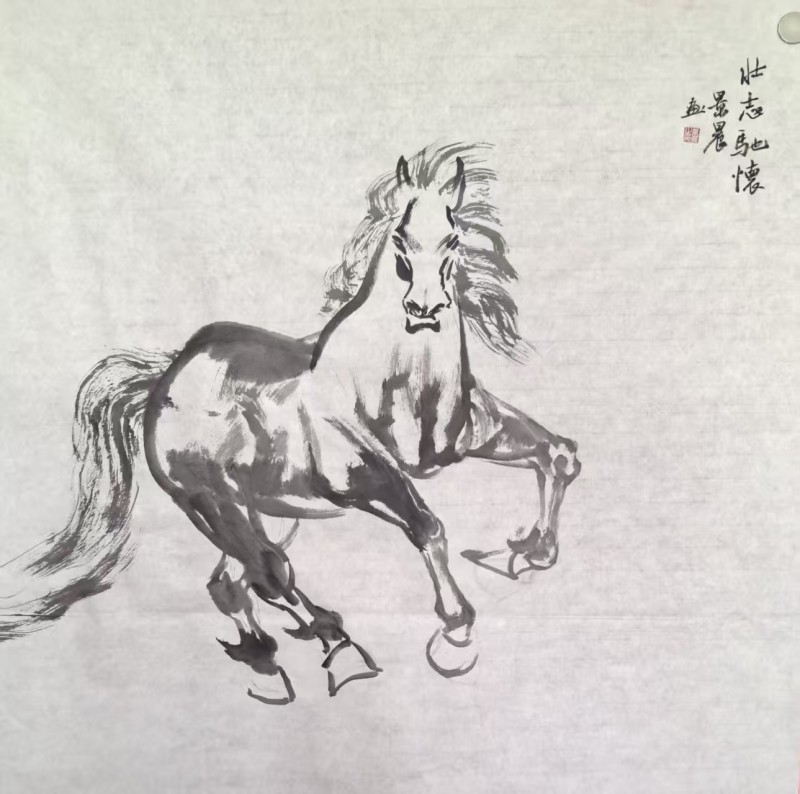 书画名家吴景晨马年画马