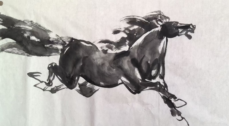 书画名家吴景晨马年画马