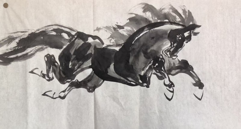 书画名家吴景晨马年画马