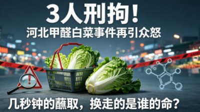 3人刑拘！河北"甲醛白菜"事件：几秒钟的蘸取，换走的是谁的命？
